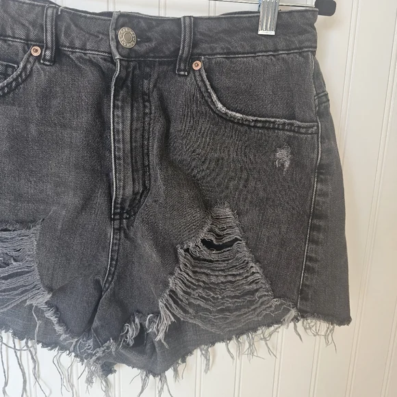 Garage Black Distressed Jean Shorts - Picture 2 of 5